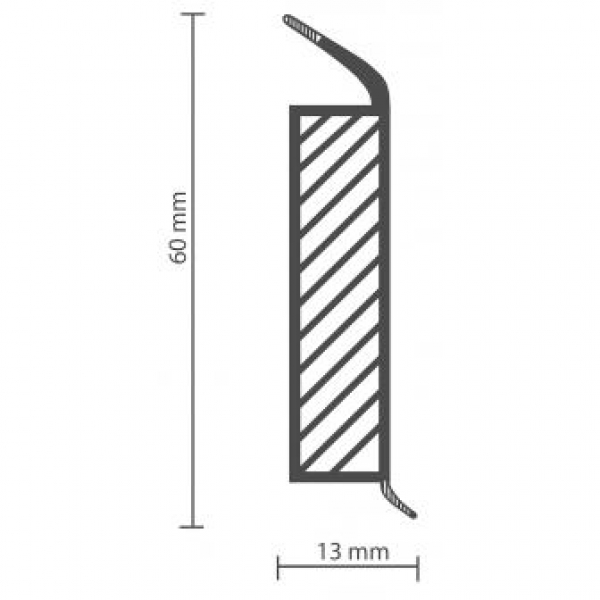 Kernsockelleiste für Designbeläge schwarz UNI